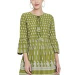 Women's Rayon Floral Printed Short Kurti Tops for Women